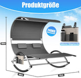 KESSER® Ligbed met zonnedak - Schommelstoel - Antraciet •